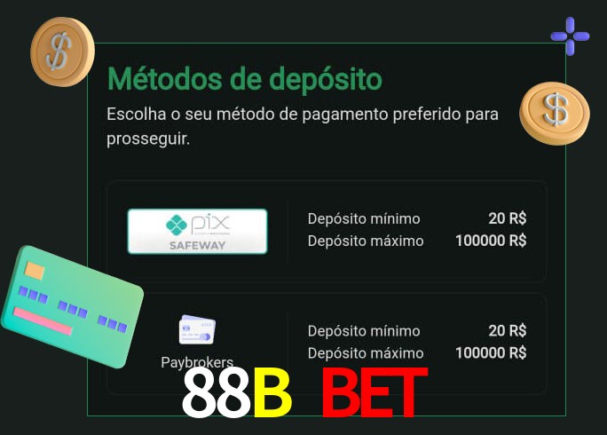 O cassino 88B Bet oferece uma grande variedade de métodos de pagamento